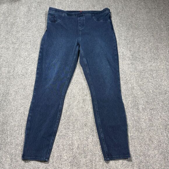 Spanx Jeans Womens 1X Skinny Ankle Blue High Rise Pull On - Picture 1 of 9